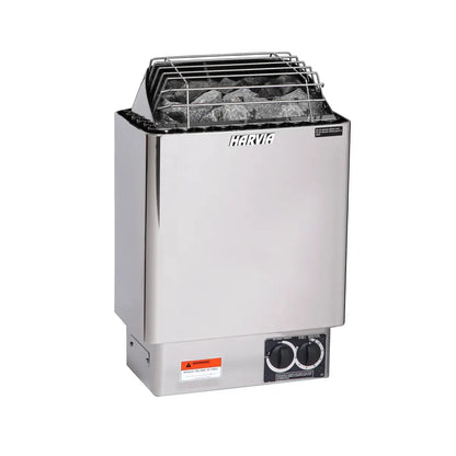 Harvia KIP80B Stainless Steel 8KW Sauna Heater with built-in control - Finnish Sauna Builders