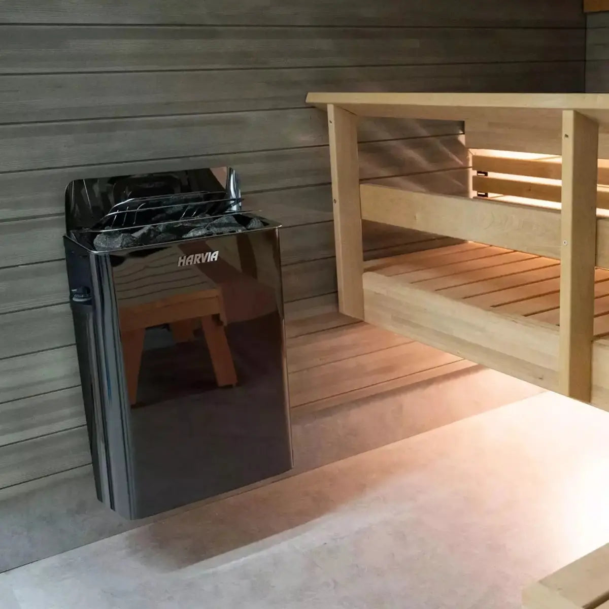 Harvia Wall Sauna Heater 6KW with Built-In Controls - Finnish Sauna Builders