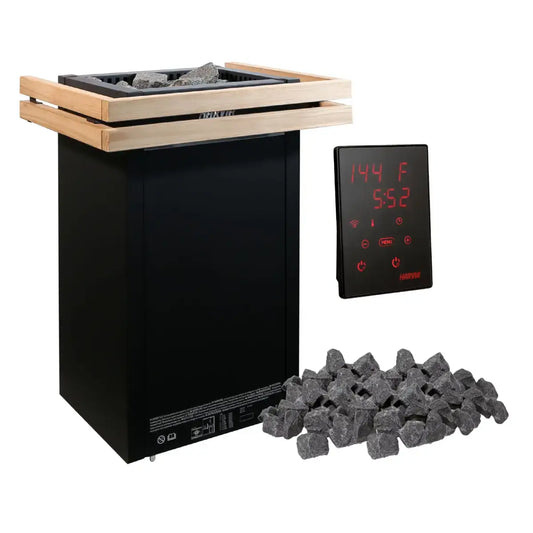 Harvia Virta 8KW Ultimate Sauna Heater with WiFi Digital Control, Sauna Stones and Heater Guard - Finnish Sauna Builders